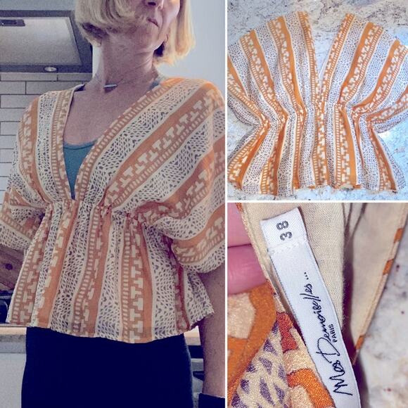 MES DEMOISELLES 100% Silk Sultane Blouse in Swahili Print FR 38 US 8 - Picture 11 of 11